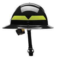 13W830 Fire Helmet, Black, Thermoplastic