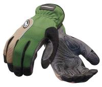 13W913 Cut Resistant Gloves, Black/Green, M, PR