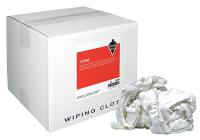 13Y360 Cloth Rag, White, Knit Wipers, 10-lb Box