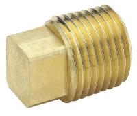 13Y768 Square Head Plug, 1/2 In, Brass