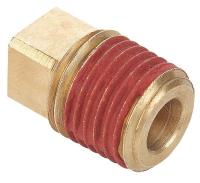 13Y766 Square Head Plug, 1/4 In, Brass