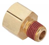 13Y822 Pipe Adapter, 3/8x3/8 In, Brass, 1-1/4 In L
