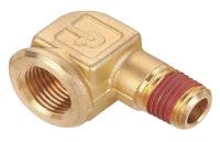 13Y831 Pipe 90 Deg Street Elbow, 3/8 x 1/4, Brass