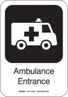 14A994 Ambulance Ent Sign, 10 x 7 In, AL