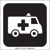 14A998 Ambulance Ent Sign, 8 x 8 In, SS