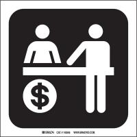 14C009 Billing Dept Sign, 8 x 8 In, SS