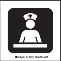 14C018 Care Staff Area Sign, 4 x 4 In, SS
