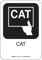 14C020 CAT Sign 10 x 7 In, AL
