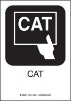 14C022 CAT Sign 10 x 7 In, SS