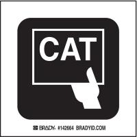 14C023 CAT Sign 4 x 4 In, SS