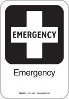 14C060 Emergency Sign, 10 x 7 In, AL