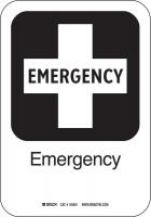 14C061 Emergency Sign, 10 x 7 In, PL