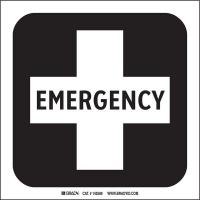 14C064 Emergency Sign, 8 x 8 In, SS