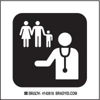 14C068 Family Practice Sign, 4 x 4 In, SS