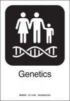 14C072 Genetics Sign, 10 x 7 In, SS