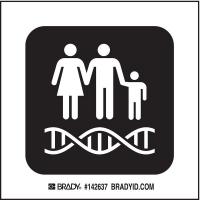 14C073 Genetics Sign, 4 x 4 In, SS