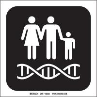 14C074 Genetics Sign, 8 x 8 In, SS