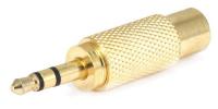 14C284 3.5mm S Plug to RCA Jack Adapter, Metal