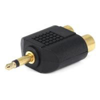 14C297 3.5mm M Plug to RCA Jack x2 Splitter