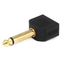 14C324 1/4Inch M Plug to 3.5mm M Jack x2 Spltr