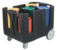 14C979 Dish Dolly, 4 Dividers, Black