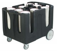 14C980 Dish Dolly, 6 Dividers, Black
