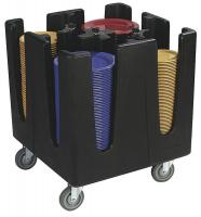 14C981 Dish Dolly, 4 Dividers, Black