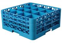 14C999 Glass Rack w/3 Extenders, 16 Comp, PK 2