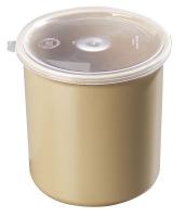 14D213 Poly-Tuf Crock w/Lid, 1.2 qt., Beige, PK 12