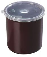 14D215 Poly-Tuf Crock w/Lid, 1.2 qt., Brown, PK 12