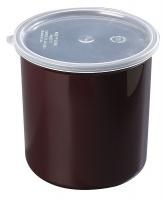 14D219 Poly-Tuf Crock w/Lid, 2.7 qt., Brown, PK 6