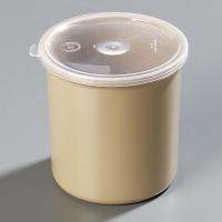 14D220 Poly-Tuf Crock w/Lid, 1.2 qt., Beige, PK 12