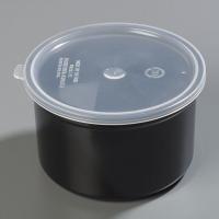 14D224 Poly-Tuf Crock w/Lid, 1.5 qt, Black, PK 6