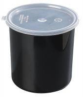 14D226 Poly-Tuf Crock w/Lid, 2.7 qt., Black, PK 6