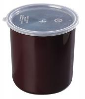 14D227 Poly-Tuf Crock w/Lid, 2.7 qt., Brown, PK 6