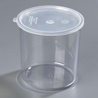 14D228 Poly-Tuf Crock w/Lid, 2.7 qt., Clear, PK 6