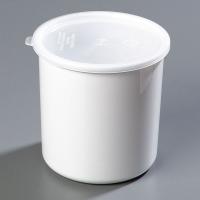 14D229 Poly-Tuf Crock w/Lid, 2.7 qt., White, PK 6
