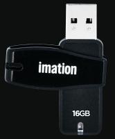 14F706 Swivel USB Flash Drive, 16 GB, Blk/Slv