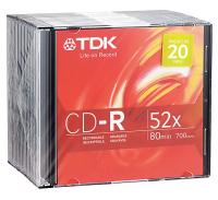 14F804 CD-R Disc, 700 MB, 80 min, 52x, PK 20