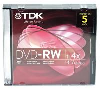 14F806 DVD-RW Disc, 4.70 GB, 120 min, 4x, PK 5