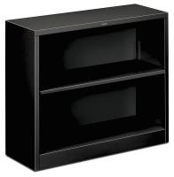 14H589 Bookcase, Steel, 2 Shelf, Black