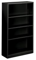 14H592 Bookcase, Steel, 4 Shelf, Black