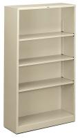 14H593 Bookcase, Steel, 4 Shelf, Putty