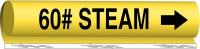 14H746 Pipe Marker, 60# Steam, Yel, 1/2 to1-3/8 In