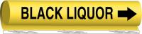 14H760 Pipe Marker, Black Liquor, Y, 1/2to1-3/8 In