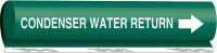 14H814 Pipe Marker, Condenser Water Return, Green