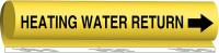 14H881 Pipe Marker, Heating Water Return, Yellow