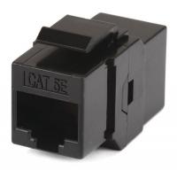 14J357 Datacom Jack, Cat5e, Inline Coupler, Black