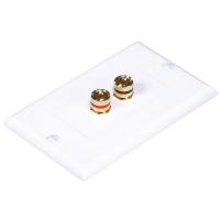 14J362 A/V Wallplate, Banana Post, 2pc, 1Spkr, Wht