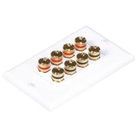 14J364 A/V Wallplate, Banana Post, 2pc, 4Spkr, Wht